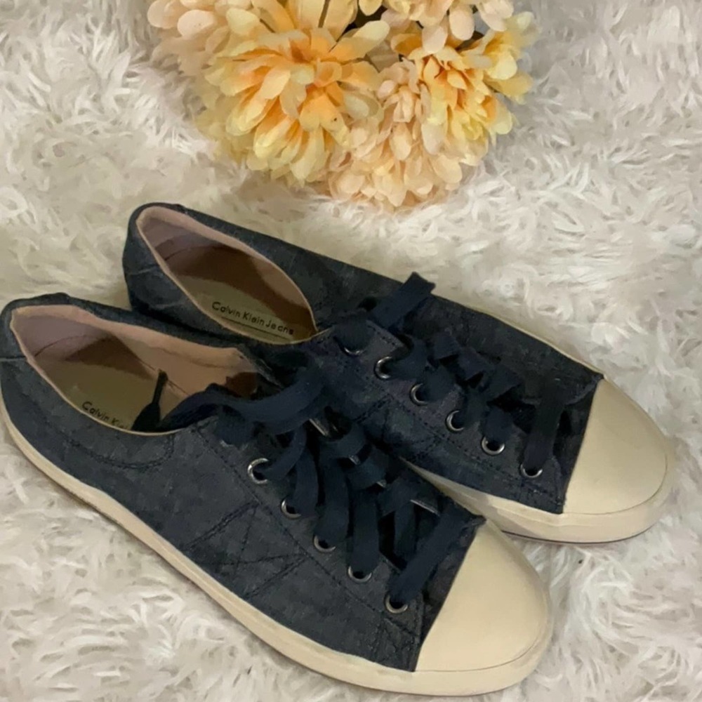 Calvin Klein Jeans Denim Sneakers Gessie Size 8 euro 39 Shoes